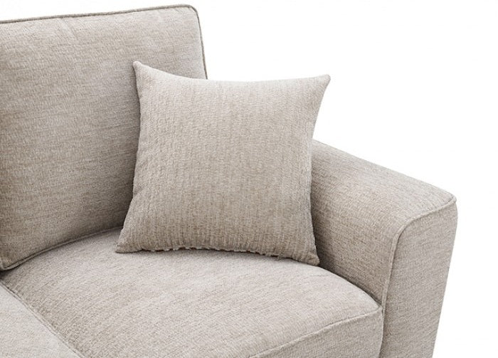 FM64009TP-2PC 2 pc Enea taupe woven chenille fabric sofa and love seat set multi color throw pillows