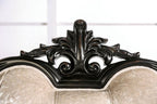 Acapulco Off White Patterned Fabric Traditional Sofa and Love Seat Set with Black Wood Trim – FM65001ES
