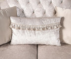 FM65001WH 2 pc Acapulco off white patterned fabric traditional sofa and love seat set with wood trim