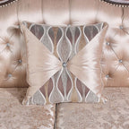 FM65002BR 2 pc Veracruz light brown patterned fabric traditional sofa and love seat set dark cherry wood trim