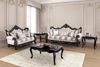 Palencia Beige Damask Fabric Traditional Sofa and Love Seat Set – FM65005BG