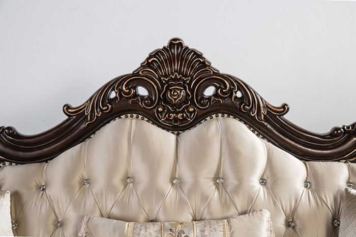 Palencia Beige Damask Fabric Traditional Sofa and Love Seat Set – FM65005BG