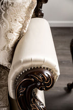 Palencia Beige Damask Fabric Traditional Sofa and Love Seat Set – FM65005BG
