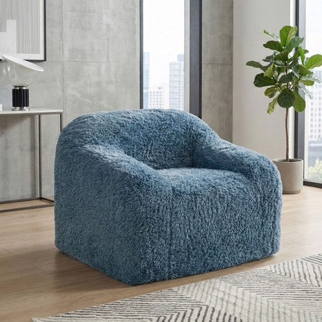 FM67009GR Vander sage green faux fur boneless compressed foam accent chair