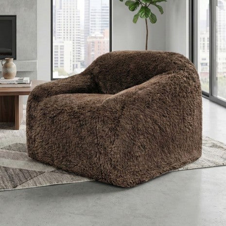 FM67009GR Vander sage green faux fur boneless compressed foam accent chair