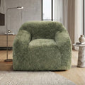 FM67009GR Vander sage green faux fur boneless compressed foam accent chair