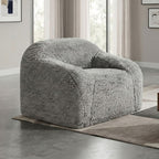 FM67009GR Vander sage green faux fur boneless compressed foam accent chair
