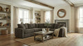 McKenna 5-Piece Light Brown Fabric Sectional Sofa with Square Arms – FM67010BR-SECT