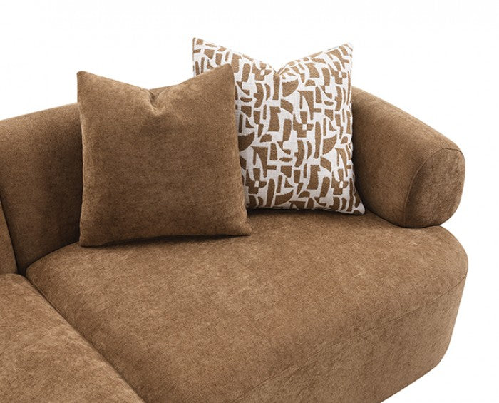 Keynes 3-Piece Camel Brown Fabric Sectional Sofa with Rounded Arms – FM67014KFBR-SECT