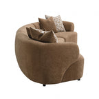Keynes 3-Piece Camel Brown Fabric Sectional Sofa with Rounded Arms – FM67014KFBR-SECT