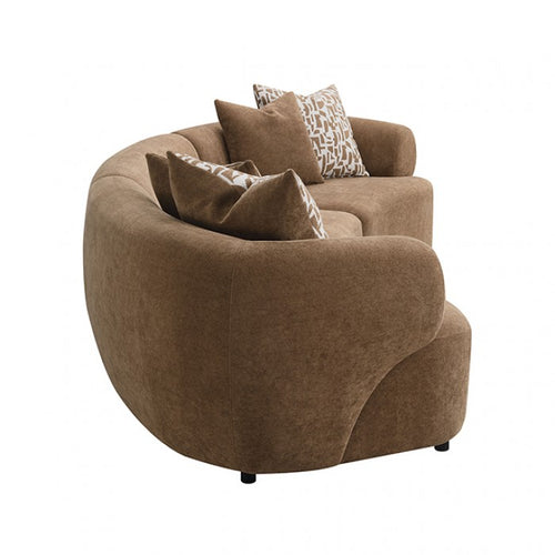 Keynes 3-Piece Camel Brown Fabric Sectional Sofa with Rounded Arms – FM67014KFBR-SECT