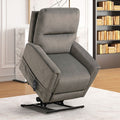FM68000GY-LC Ferdinandus grey fabric power lift recliner chair with heat and massage with USB charger
