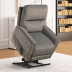 FM68000GY-LC Ferdinandus grey fabric power lift recliner chair with heat and massage with USB charger