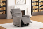 FM68000GY-LC Ferdinandus grey fabric power lift recliner chair with heat and massage with USB charger