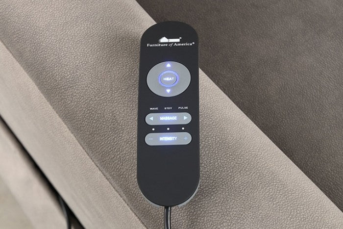 FM68000GY-LC Ferdinandus grey fabric power lift recliner chair with heat and massage with USB charger