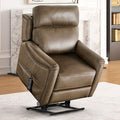 FM68004BR-LC Sylvanus brown leatherette power lift recliner chair with heat and massage and USB charger