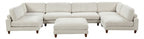 FM6800BG-A 7 pc Dagenham beige corduroy velvet fabric modular sectional sofa adjustable back supports