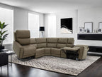 FM68100BR-SECT-LC 6 pc Orpheus brown fabric sectional sofa with power motion recliners , Lift chair and adjustable headrests