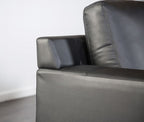 FM69004BK-SECT-R 2 pc Stordal black leather match sectional sofa set with chaise and narrow metal legs