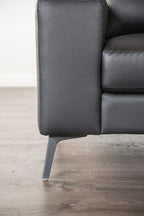 FM69004BK-SECT-R 2 pc Stordal black leather match sectional sofa set with chaise and narrow metal legs