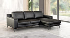 FM69004BK-SECT-R 2 pc Stordal black leather match sectional sofa set with chaise and narrow metal legs