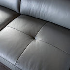 FM69005DG-LC 2 pc Vadso dark grey leather match sectional sofa set with chaise and adjustable headrests