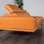 FM69005LB-RC 2 pc Vadso tangerine leather match sectional sofa set with chaise and adjustable headrests