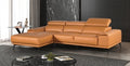 FM69005LB-LC 2 pc Vadso tangerine leather match sectional sofa set with chaise and adjustable headrests