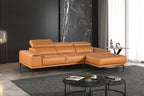 FM69005LB-RC 2 pc Vadso tangerine leather match sectional sofa set with chaise and adjustable headrests