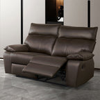 FM69008BR-2PC 2 pc Onoria brown leather match sofa and love seat with recliners on each end