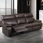 FM69008BR-2PC 2 pc Onoria brown leather match sofa and love seat with recliners on each end