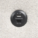 FM6966BG-SECT 3 pc Stockwell beige fabric sectional sofa set with storage chaise pop up sleep area and storage arms