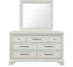 FM70000WH-F-4PC 4 pc Stella mia creamy white finish wood ash burl finish traditional queen bedroom set