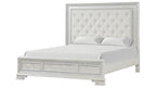 FM70000WH-F-4PC 4 pc Stella mia creamy white finish wood ash burl finish traditional queen bedroom set