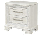 FM70000WH-F-4PC 4 pc Stella mia creamy white finish wood ash burl finish traditional queen bedroom set