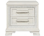 FM70000WH-W-4PC 4 pc Stella mia creamy white finish wood ash burl finish traditional queen bedroom set