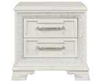 FM70000WH-F-4PC 4 pc Stella mia creamy white finish wood ash burl finish traditional queen bedroom set