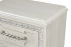 FM70000WH-W-4PC 4 pc Stella mia creamy white finish wood ash burl finish traditional queen bedroom set