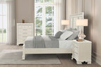 FM70000WH-W-4PC 4 pc Stella mia creamy white finish wood ash burl finish traditional queen bedroom set