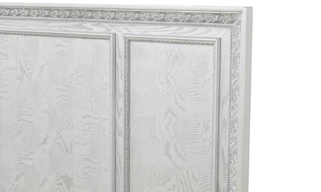 FM70000WH-W-4PC 4 pc Stella mia creamy white finish wood ash burl finish traditional queen bedroom set