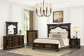 FM70002DB-4PC 4 pc Promenade espresso finish wood button tufted fabric upholstered queen bedroom set