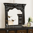 FM70002DB-4PC 4 pc Promenade espresso finish wood button tufted fabric upholstered queen bedroom set