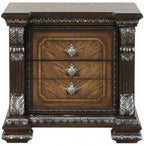 FM70002DB-4PC 4 pc Promenade espresso finish wood button tufted fabric upholstered queen bedroom set