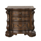 FM70003DB-W-4PC 4 pc Leovanni dark brown finish wood ornate bombay headboard queen bedroom set