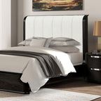 FM71500BK-4PC 4 pc Osterley black finish wood modern contemporary fabric padded queen bedroom set