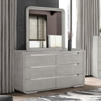 FM71500LG-4PC 4 pc Osterley light grey finish wood modern contemporary fabric padded queen bedroom set