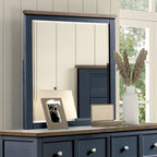 FM7171BL-4PC 4 pc Pinetop blue and dark brown finish wood Full size bedroom set