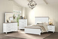 FM7171WH-4PC 4 pc Pinetop white and dark brown finish wood Full size bedroom set
