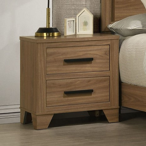 FM72017BR-4PC Panelli Chestnut 4-Pc Queen Bedroom Set Recessed
