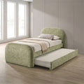 Vanni Green Fabric Upholstered Twin Rounded Top Trundle Bed – FM72028GR